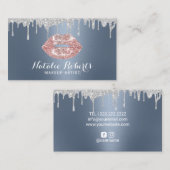 メイクアップアーティストシルバードリップスシックリップスほこりまみれの青 名刺 (正面/裏面)