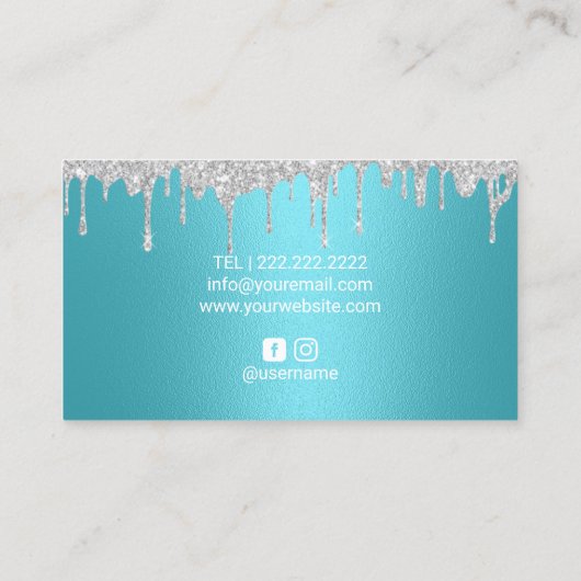 メイクアップアーティストシルバードリップスターコイズリップサロン 名刺 (裏面)