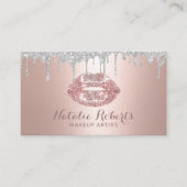 メイクアップアーティストシルバードリップバラ金ゴールドリップサロン 名刺 (正面)