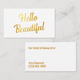 メイクアップアーティストシンプルゴールデン 名刺
