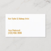 メイクアップアーティストシンプルゴールデン 名刺 (裏面)