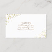 メイクアップアーティストシンプルレッドリップ金ゴールド紙吹雪ドット 名刺 (裏面)