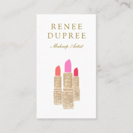 メイクアップアーティストシークインリップスティックのロゴ 名刺