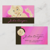 メイクアップアーティストジュエリーブかわいらしロンドウーマンホットピンク 名刺 (正面/裏面)