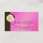 メイクアップアーティストジュエリーブかわいらしロンドウーマンホットピンク 名刺 (裏面)