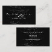 メイクアップアーティストスクリプトウッドパターンビジネスカード 名刺 (正面/裏面)