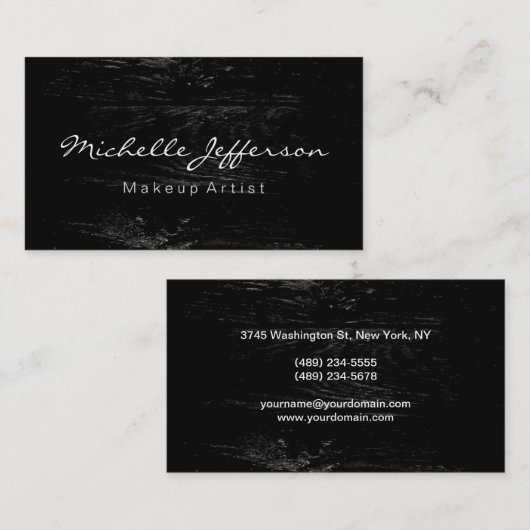 メイクアップアーティストスクリプトウッドパターンビジネスカード 名刺 (正面/裏面)