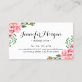 メイクアップアーティストスクリプトクラスフローラ金ゴールド ストライプの 名刺 (裏面)