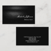 メイクアップアーティストスクリプトグレーブラックビジネスカード 名刺 (正面/裏面)