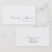 メイクアップアーティストスクリプトシンプルホワイトビジネスカード 名刺 (正面/裏面)