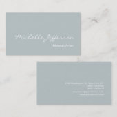 メイクアップアーティストスクリプトブルーホワイトビジネスカード 名刺 (正面/裏面)