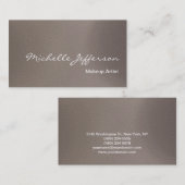 メイクアップアーティストスクリプトベージュの名刺 名刺 (正面/裏面)