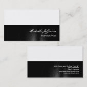 メイクアップアーティストスクリプトホワイトブラックビジネスカード 名刺 (正面/裏面)