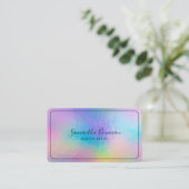 メイクアップアーティストスクリプトモダンホログラフィフェイクック 名刺 (スタンド正面)