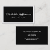 メイクアップアーティストスクリプト白黒名刺 名刺 (正面/裏面)