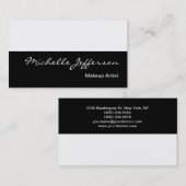 メイクアップアーティストスクリプト白黒名刺 名刺 (正面/裏面)