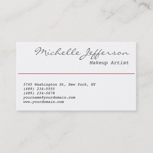 メイクアップアーティストスクリプト魅力的名刺 名刺 (正面)