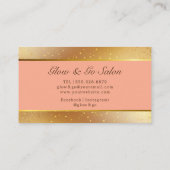 メイクアップアーティストスタイリストグラムバラ金ゴールドグリッター 名刺 (裏面)