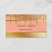 メイクアップアーティストスタイリストグラムバラ金ゴールドグリッター 名刺 (正面)