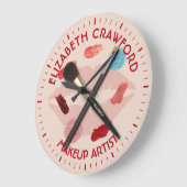 メイクアップアーティストスタイリスト美しいサロン ラージ壁時計 (傾斜)