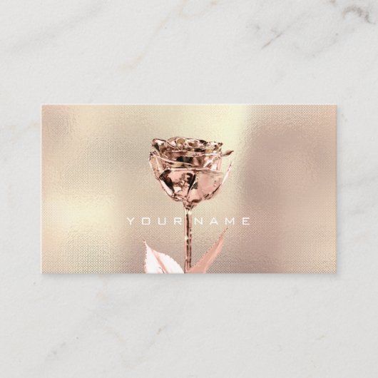 メイクアップアーティストスタイリスト銅バラ金ゴールドピンク赤面 名刺 (正面)