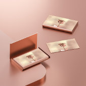 メイクアップアーティストスタイリスト銅バラ金ゴールドピンク赤面 名刺