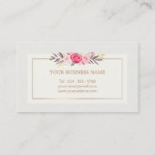 メイクアップアーティストスタイリッシュヴィンテージフローラブティック 名刺 (裏面)