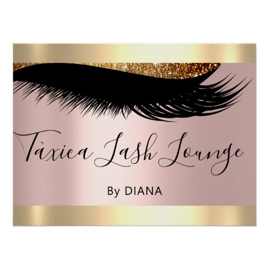 メイクアップアーティストスタジオまつげ拡張ピンク ポスター (正面)