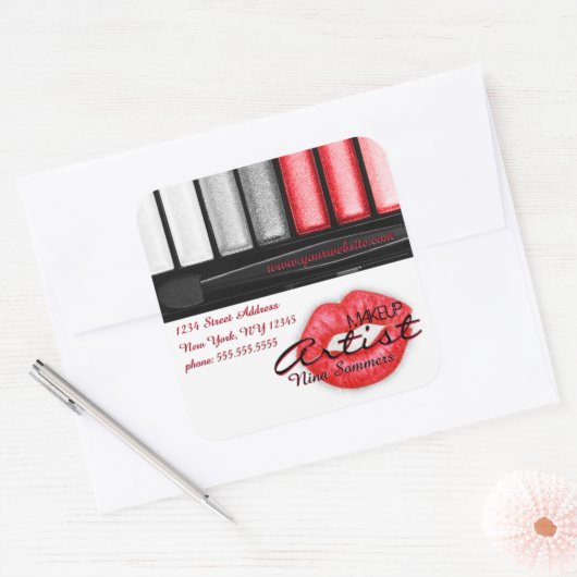 メイクアップアーティストステッカー スクエアシール (封筒)