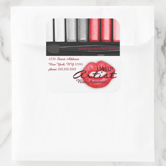 メイクアップアーティストステッカー スクエアシール (バッグ)