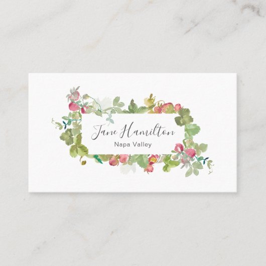 メイクアップアーティストストロベリー&つる植物 名刺 (正面)