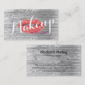 メイクアップアーティストスパークルレッドリップモダンアポイントメント 予約カード (正面/裏面)