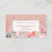 メイクアップアーティストタイポグラフィバラ金ゴールドグリッターフローラ 名刺 (裏面)