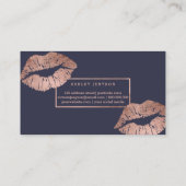 メイクアップアーティストタイポグラフィフェイクバラ金ゴールド 名刺 (裏面)