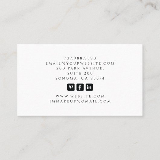 メイクアップアーティストタロット名刺 名刺 (裏面)