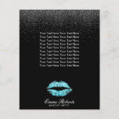 メイクアップアーティストターコイズリップブラックグリッターサロン チラシ (正面)