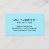 メイクアップアーティストターコイズリッププリントサロン 名刺 (裏面)