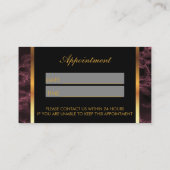 メイクアップアーティストダスティバラとブラックアポイントメント 予約カード (裏面)