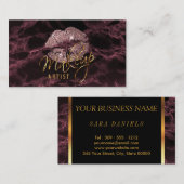 メイクアップアーティストダスティバラと黒大理石 名刺 (正面/裏面)