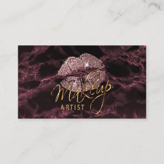 メイクアップアーティストダスティバラと黒大理石 名刺 (正面)