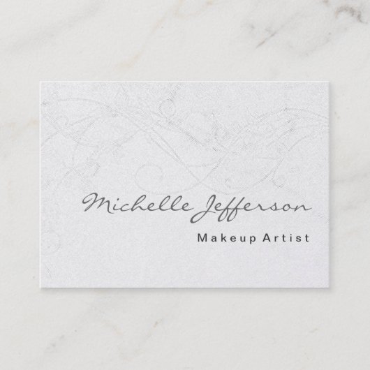 メイクアップアーティストダマスク模様ビジネスカード 名刺 (正面)
