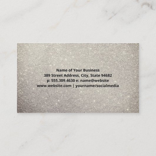 メイクアップアーティストツール |グリッター背景 名刺 (裏面)