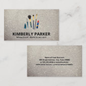 メイクアップアーティストツール |グリッター背景 名刺 (正面/裏面)