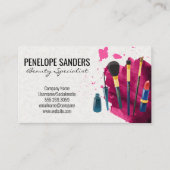 メイクアップアーティストツール | ブラシストローク 名刺 (正面)