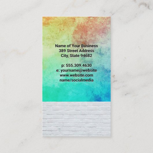 メイクアップアーティストツール | 白レンガのテクスチ絵を描ャ 予約カード (裏面)