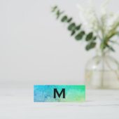 メイクアップアーティストテクスチャウォーターカラーモノグラム スキニー名刺 (スタンド正面)