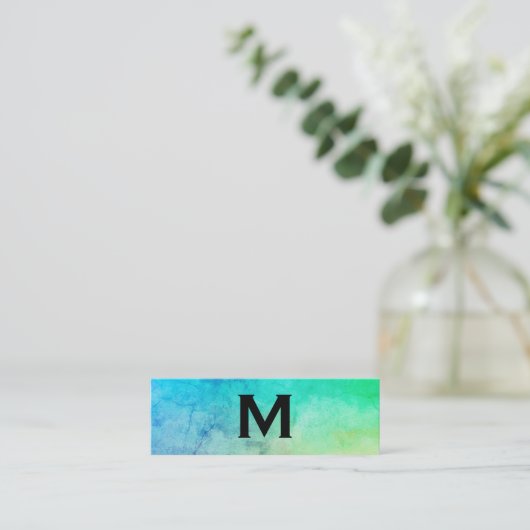 メイクアップアーティストテクスチャウォーターカラーモノグラム スキニー名刺 (スタンド正面)