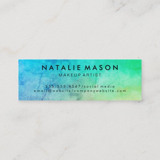 メイクアップアーティストテクスチャウォーターカラーモノグラム スキニー名刺 (裏面)