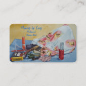 メイクアップアーティストデザインレトロなメイクアップバッグ 名刺 (正面)