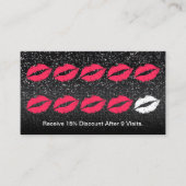 メイクアップアーティストトレンディーブラックグリッターロイヤリティパンチ ロイヤリティカード (正面)